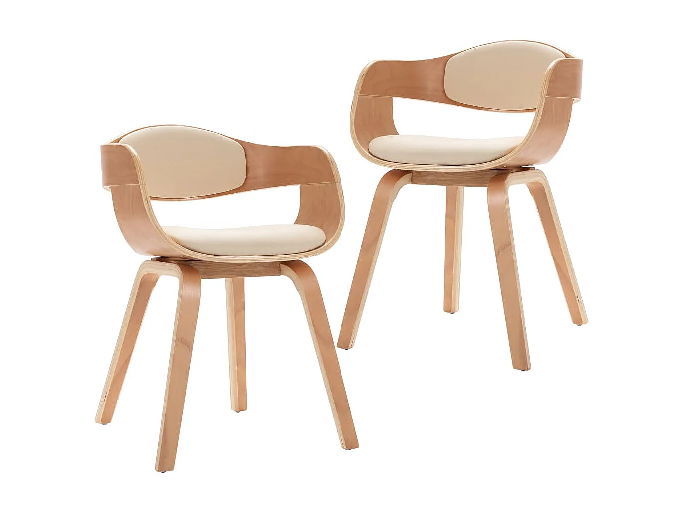 Chaises à manger lot de 2 bois courbé et similicuir