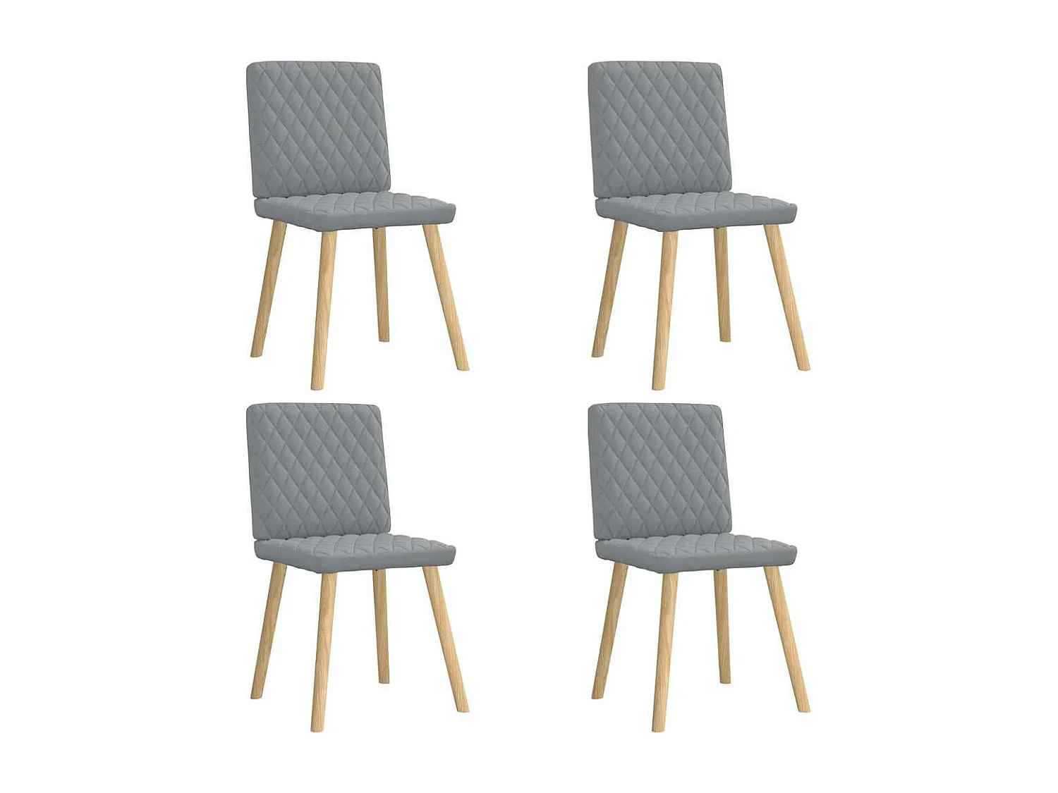 Chaises à manger lot de 4 gris clair tissu