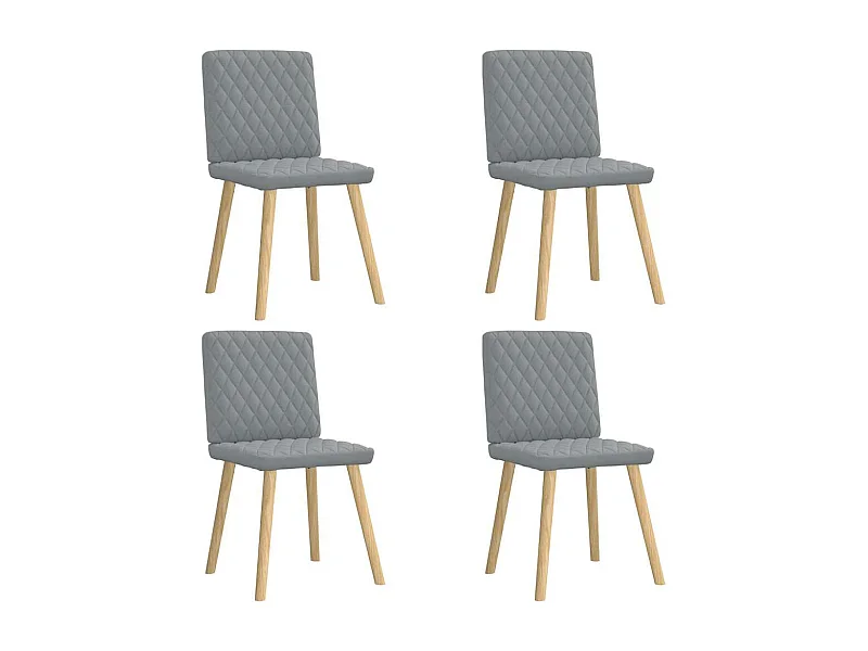 Chaises à manger lot de 4 gris clair tissu
