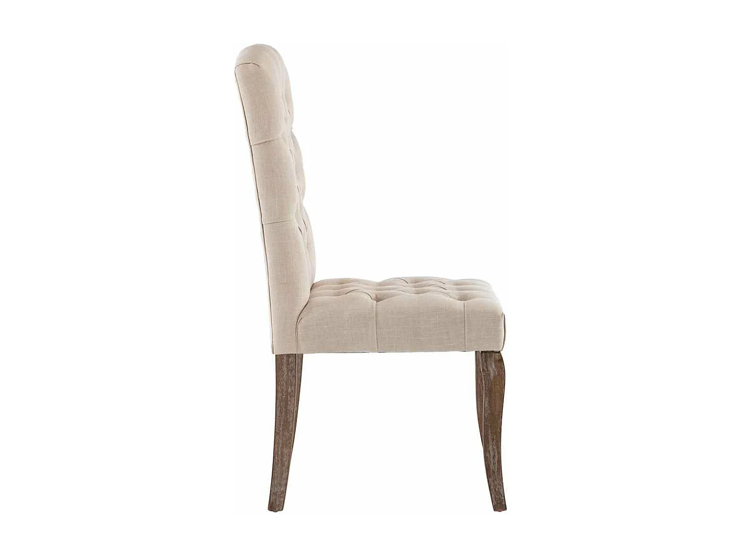 Chaises à manger lot de 2 beige tissu à l'aspect de lin