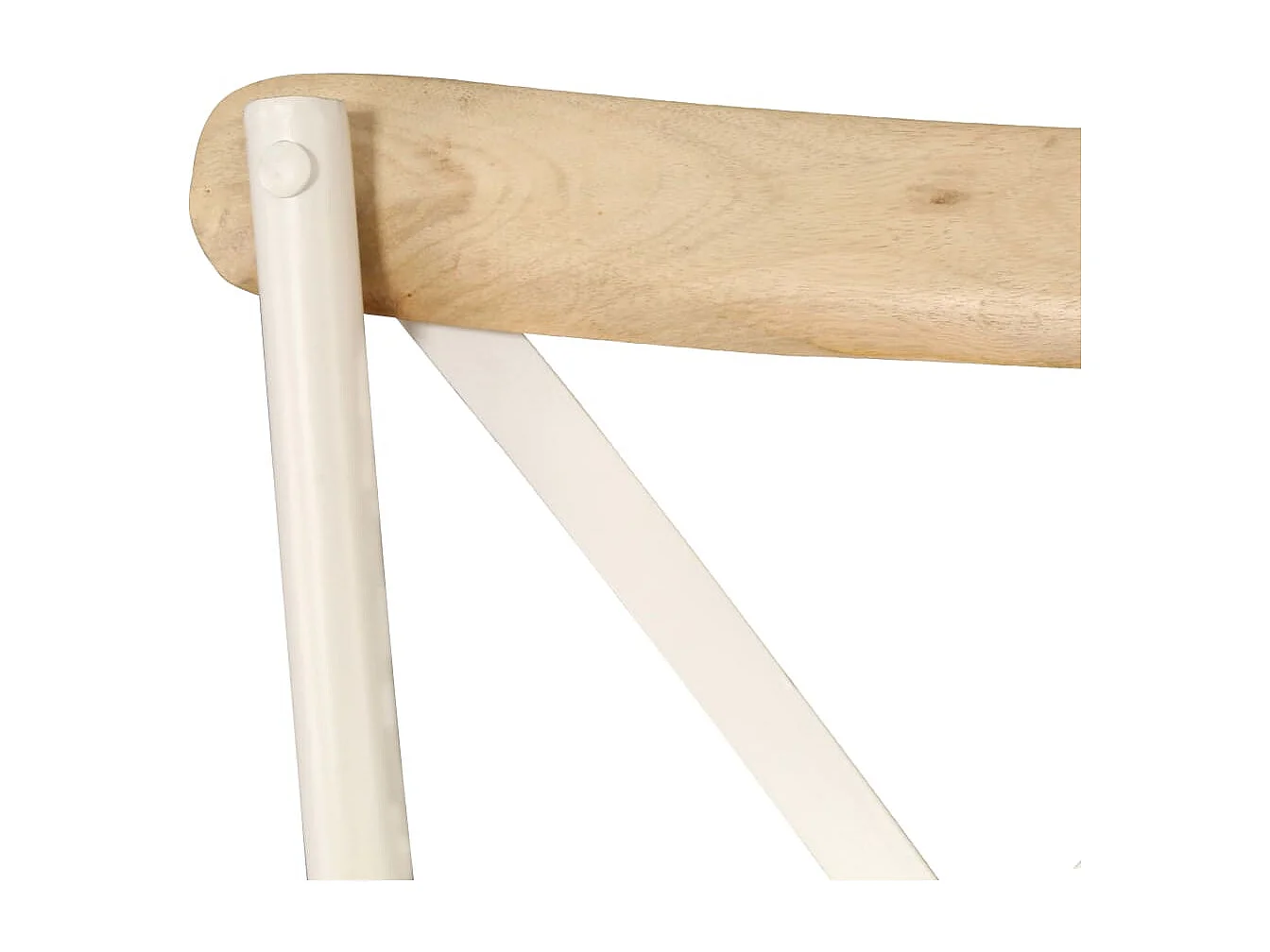 Chaises à dossier croisé lot de 4 blanc bois de manguier massif