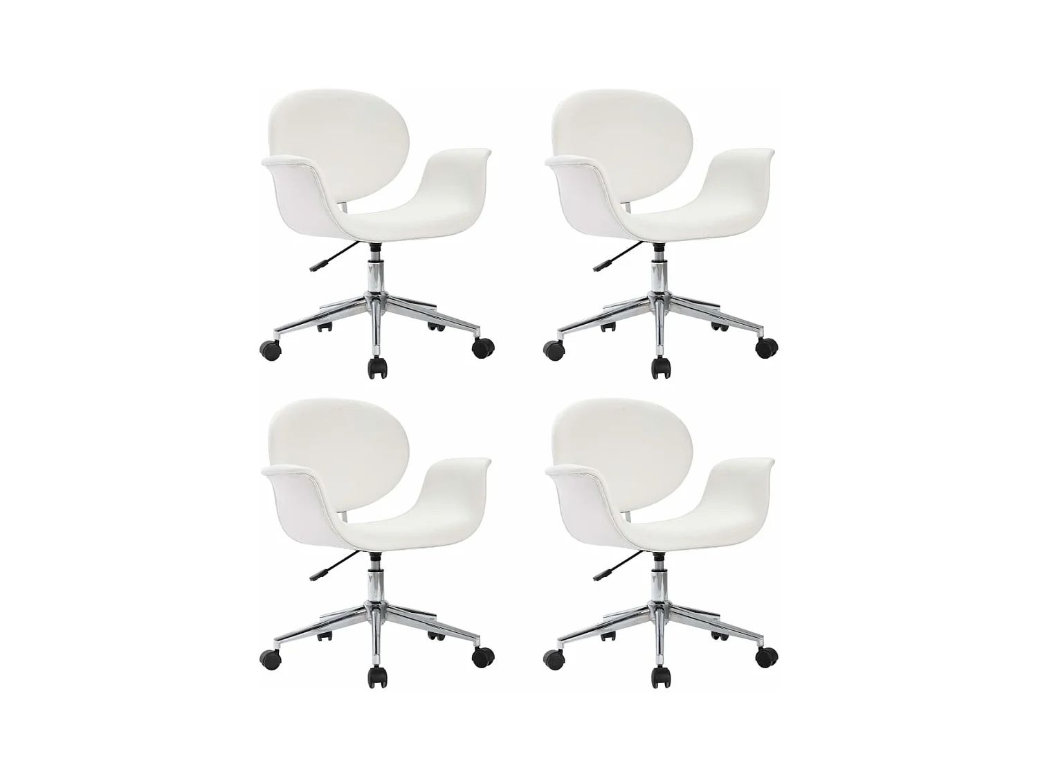 Sillas de comedor giratorias 4 unidades cuero sintético blanco