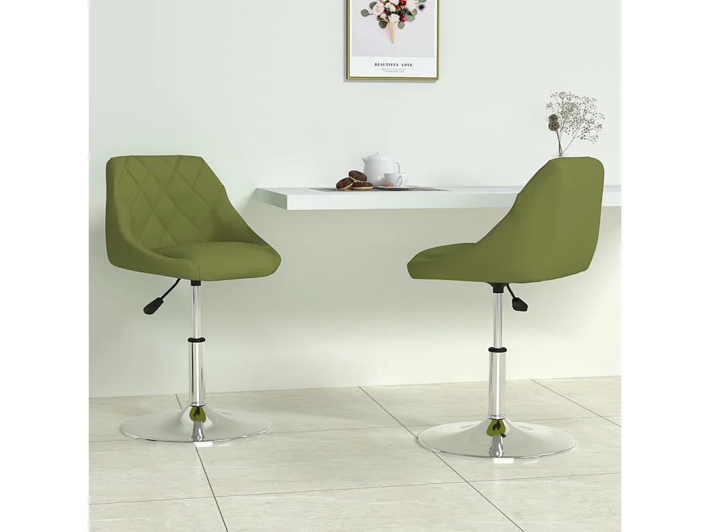 Sillas de comedor giratorias 2 unidades de terciopelo verde claro
