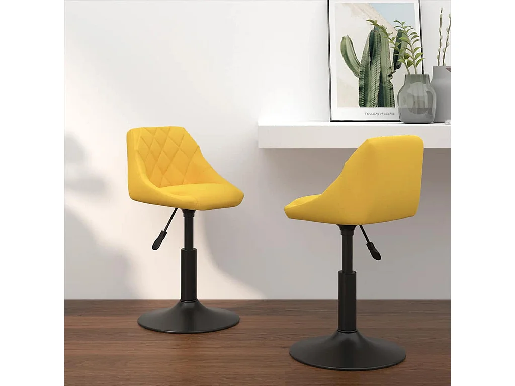 Sillas de comedor giratorias 2 unidades terciopelo amarillo mostaza