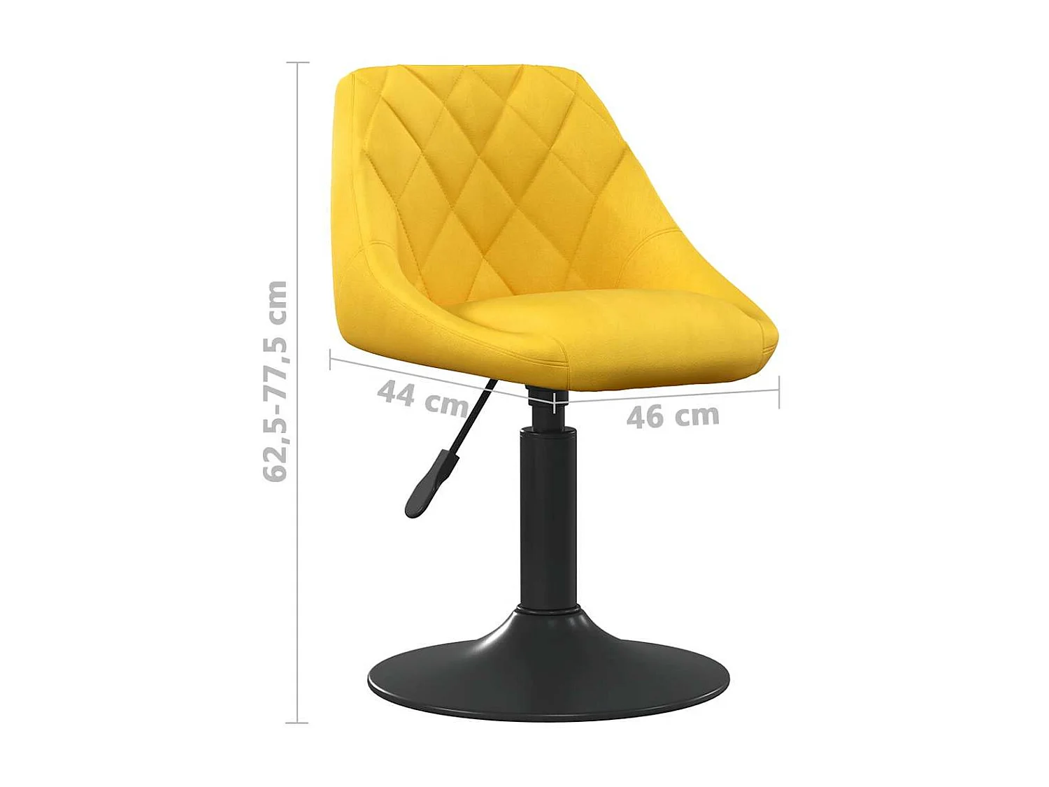 Sillas de comedor giratorias 2 unidades terciopelo amarillo mostaza