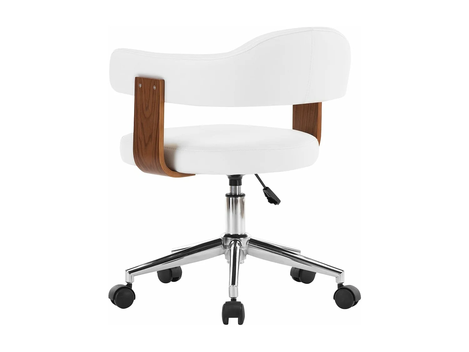 Sillas de comedor giratorias 2 unidades madera curvada cuero blanco