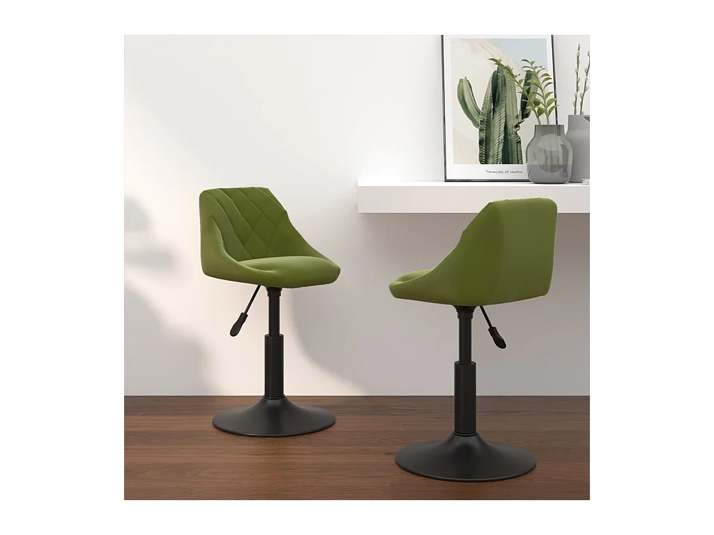 Chaises pivotantes à manger lot de 2 vert clair velours