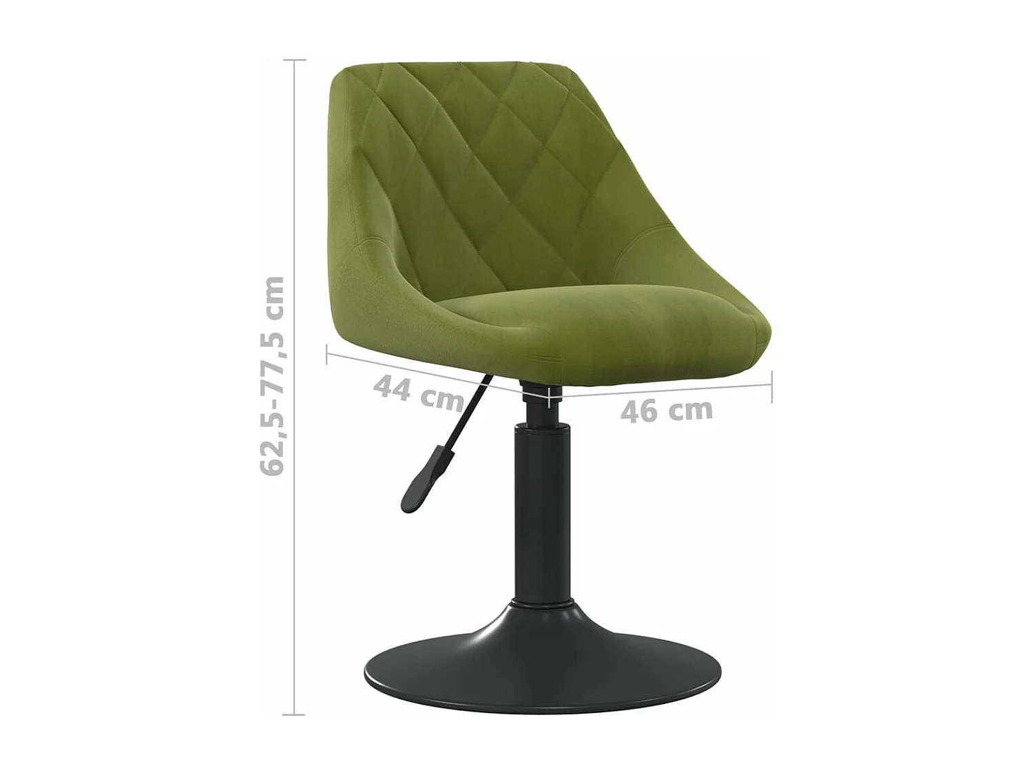 Chaises pivotantes à manger lot de 2 vert clair velours