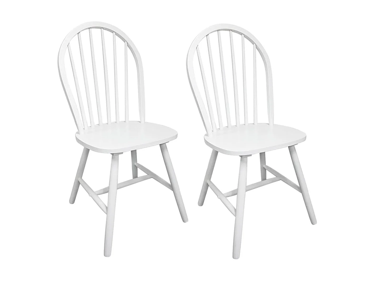 Cadeiras de jantar 2 peças seringueira maciça branco