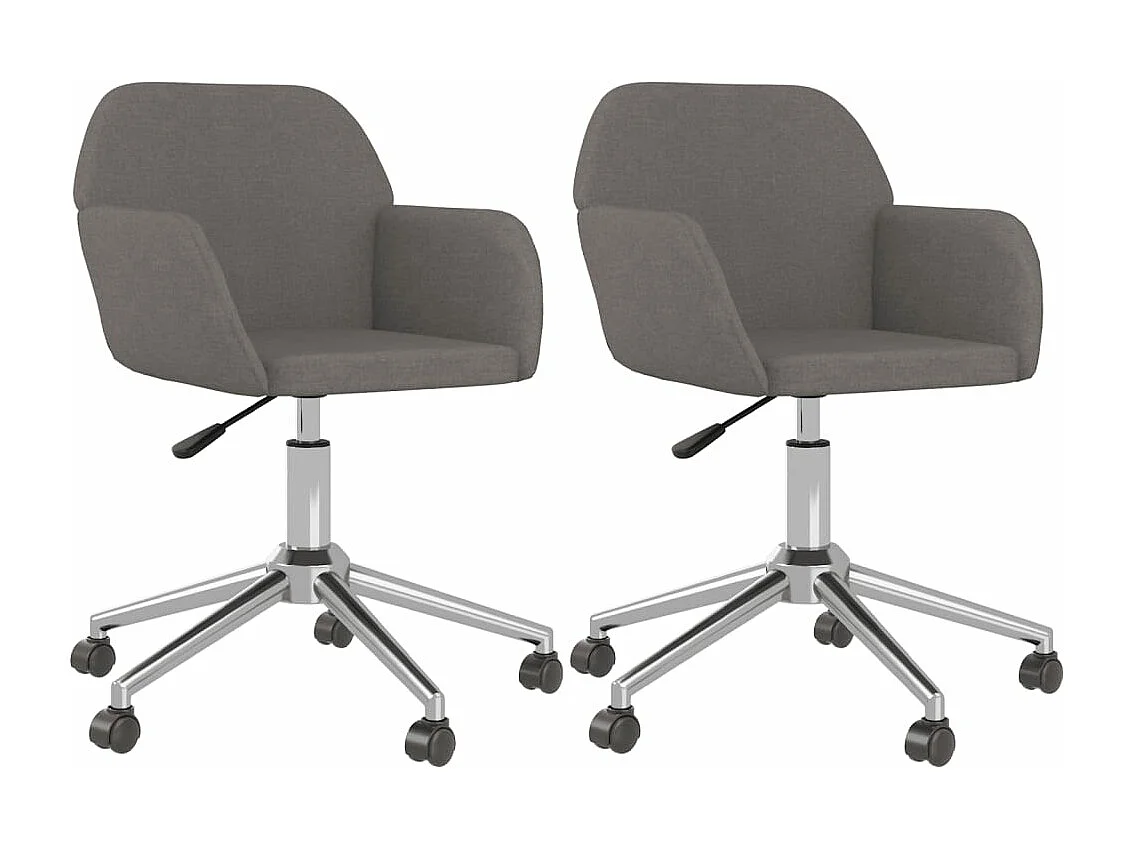 Chaises pivotantes à manger lot de 2 Gris foncé Tissu