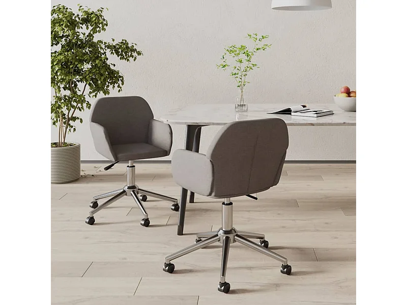 Chaises pivotantes à manger lot de 2 Gris foncé Tissu