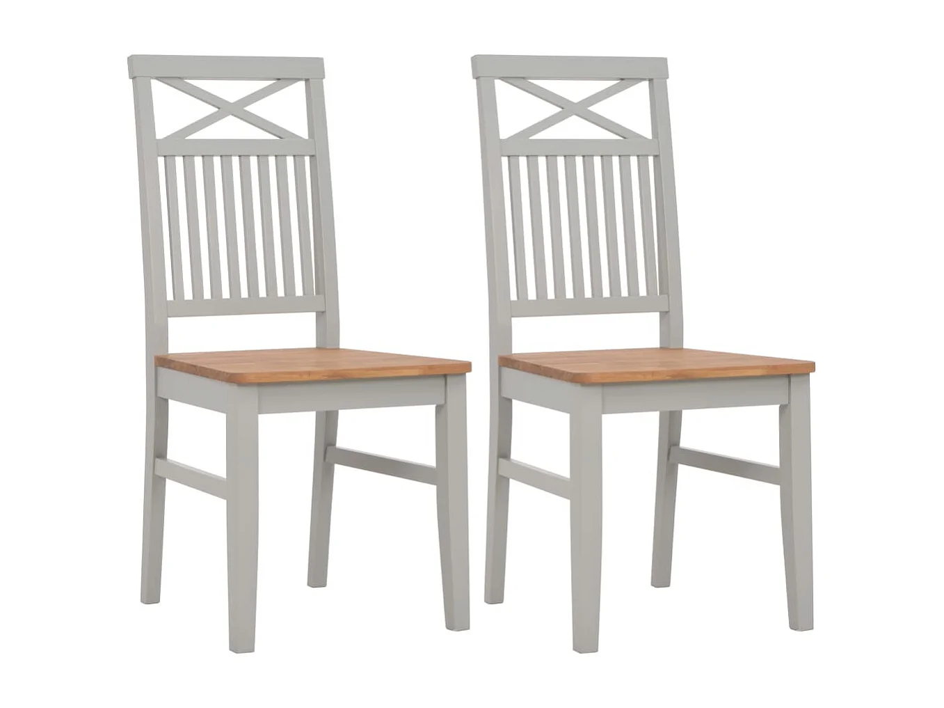 Sillas de comedor 2 unidades madera maciza de roble gris