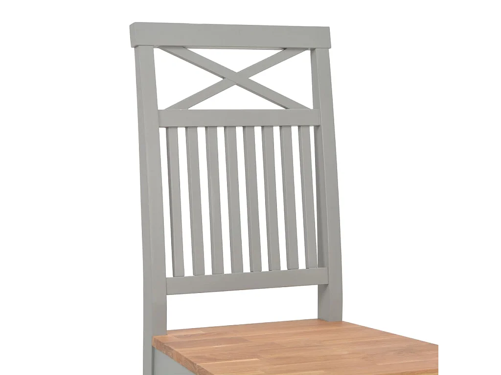 Sillas de comedor 2 unidades madera maciza de roble gris