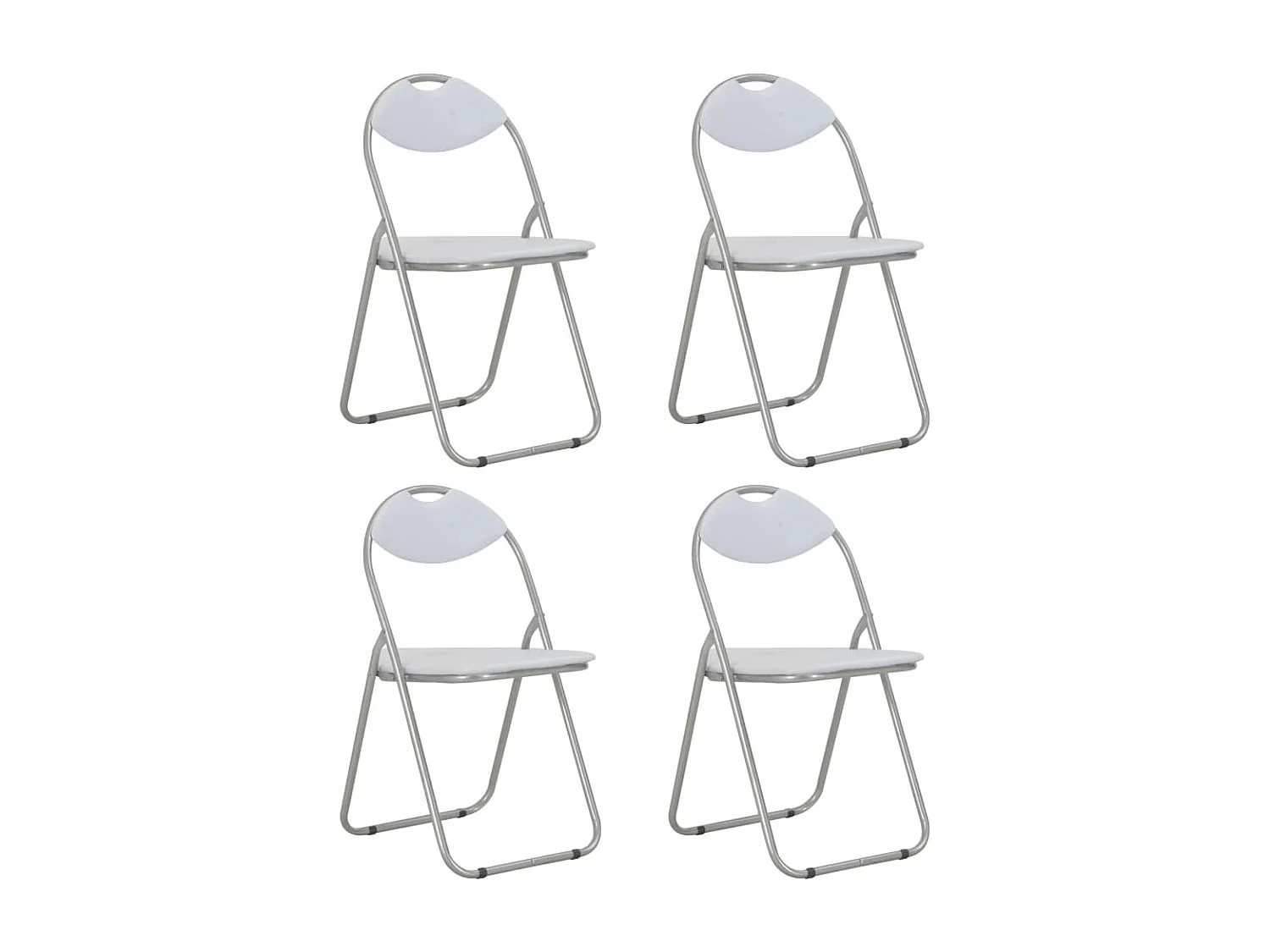 Eetkamerstoelen inklapbaar 4 st kunstleer wit