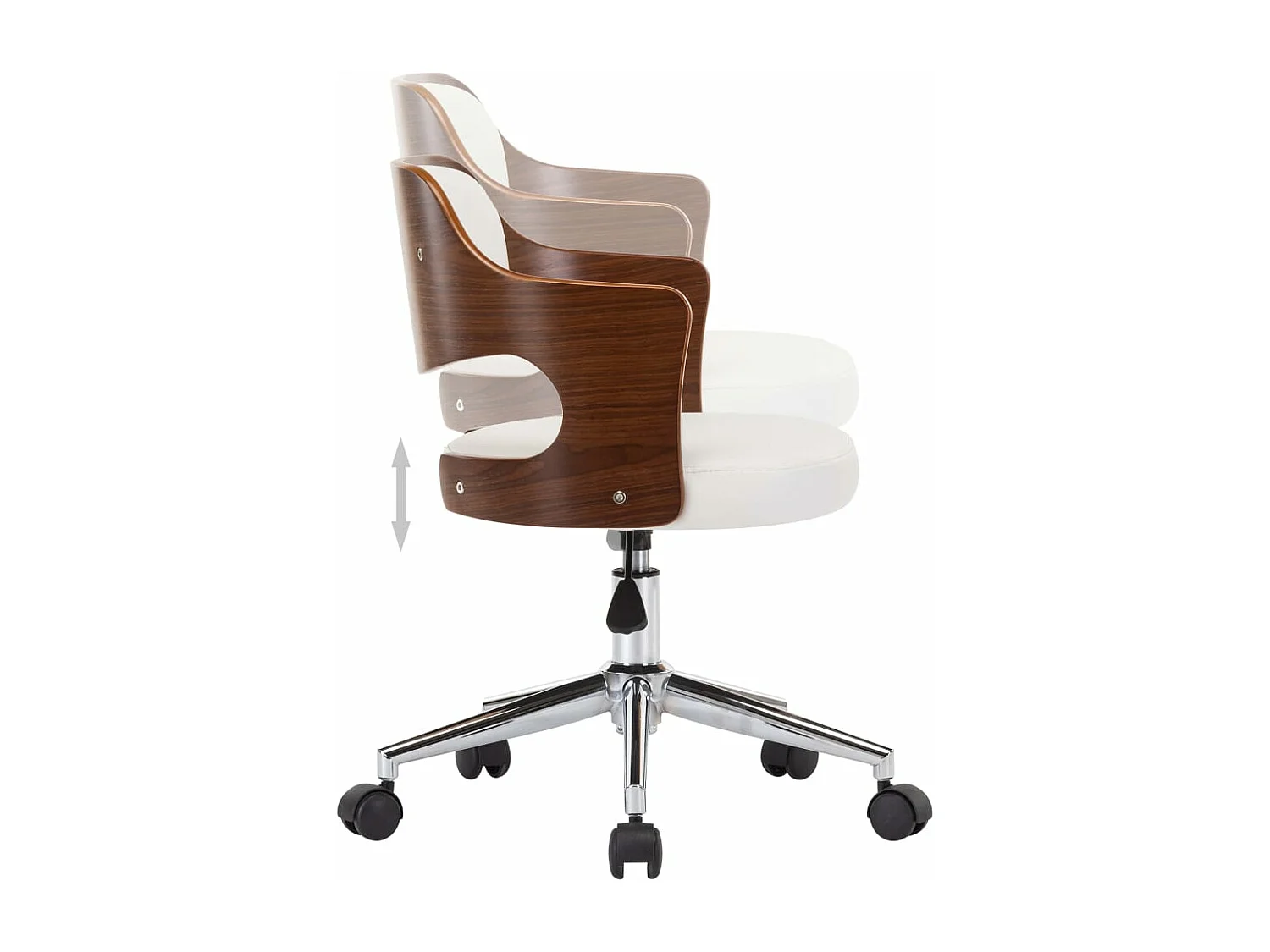 Sillas de comedor giratorias 2 unidades madera curvada cuero blanco