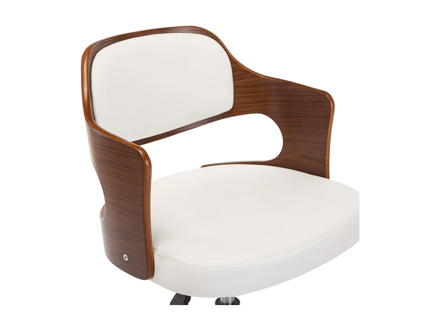 Sillas de comedor giratorias 2 unidades madera curvada cuero blanco