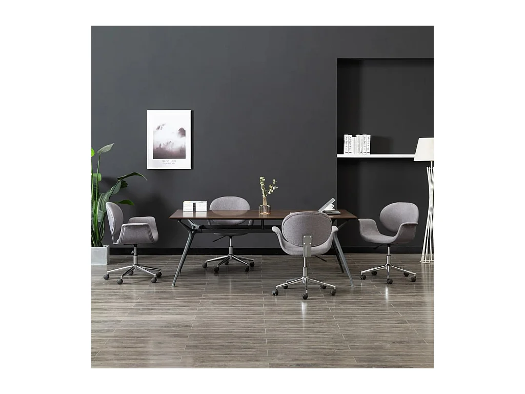 Chaises pivotantes à manger lot de 4 gris tissu
