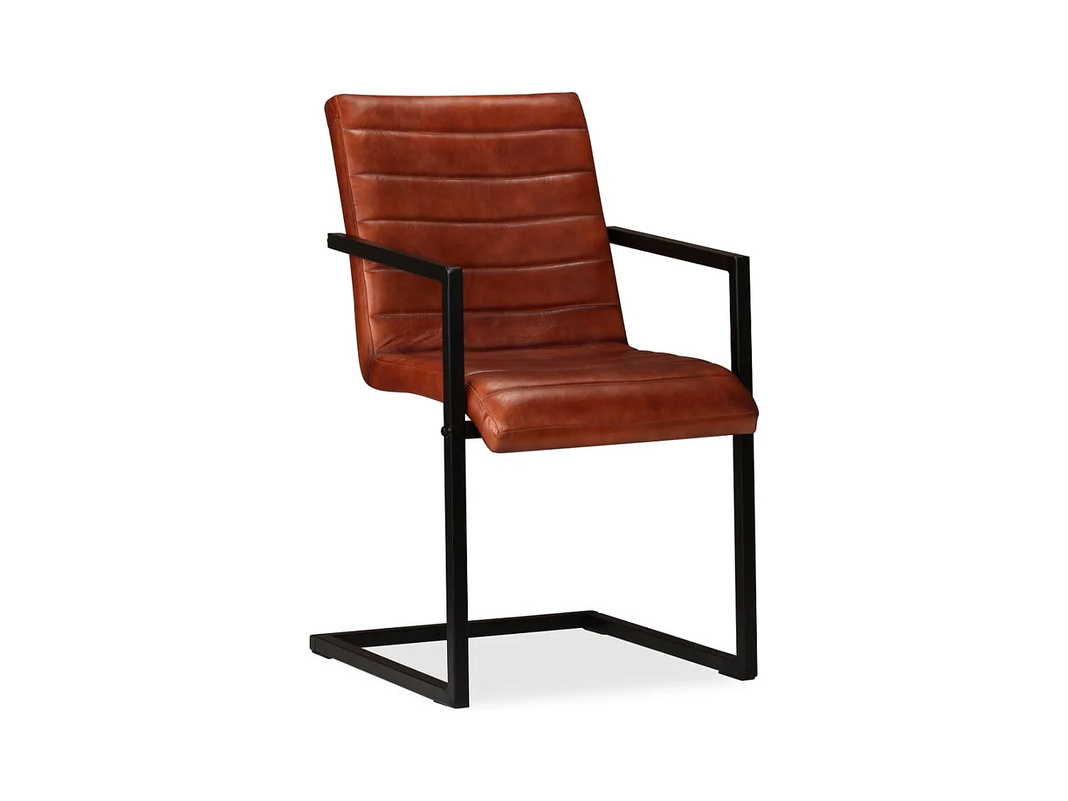 Chaises à manger lot de 4 marron cuir véritable