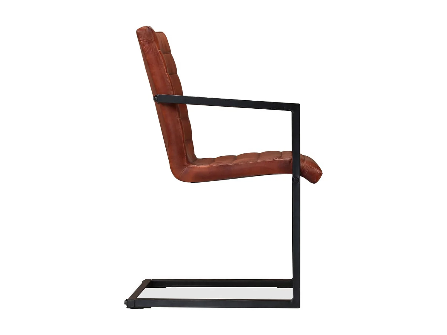 Chaises à manger lot de 4 marron cuir véritable