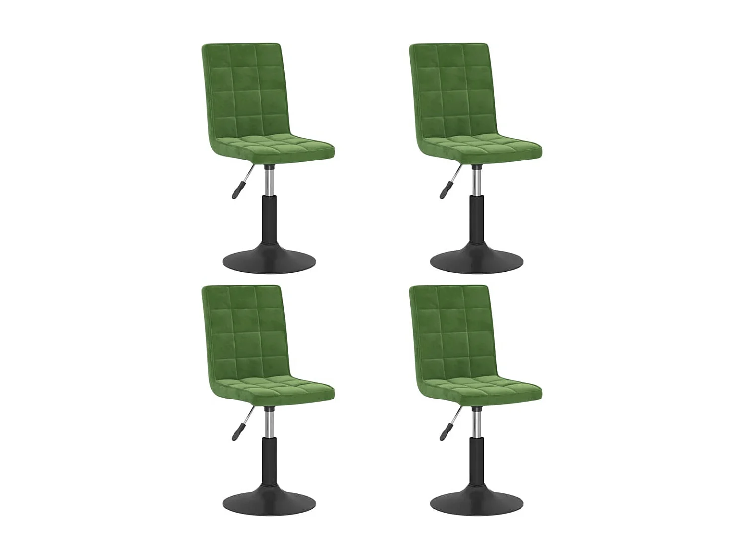 Chaises pivotantes à manger lot de 4 vert foncé velours