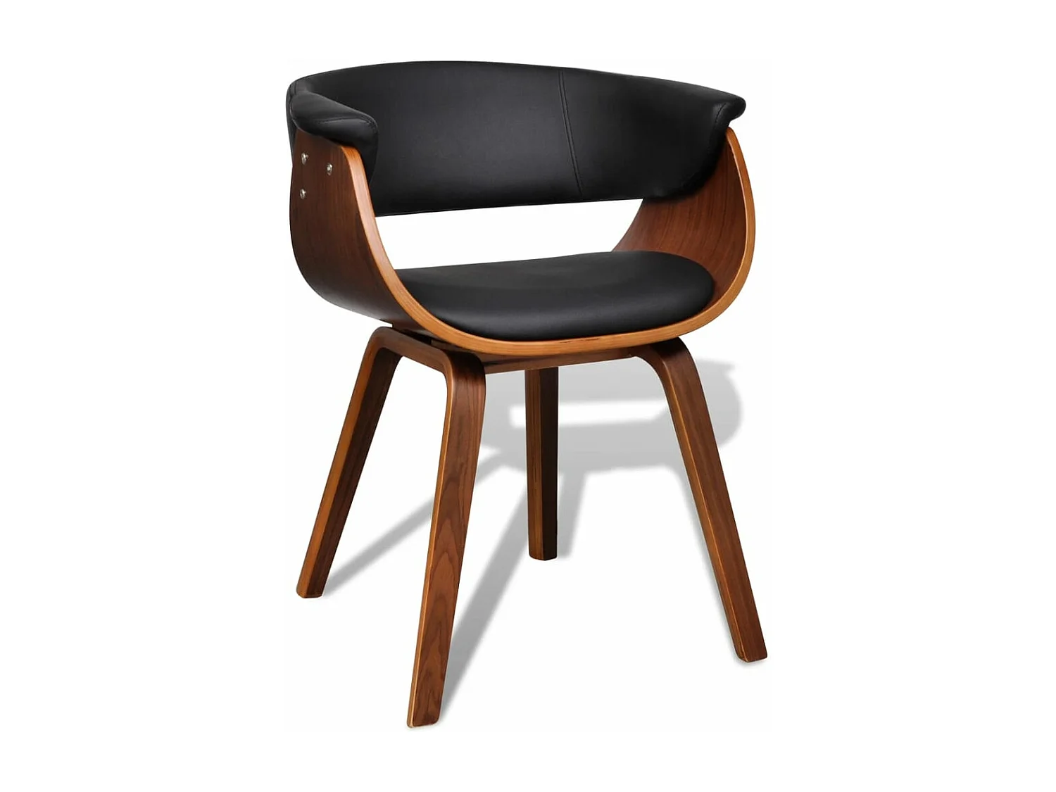 Eetkamerstoelen 4 st gebogen hout en kunstleer