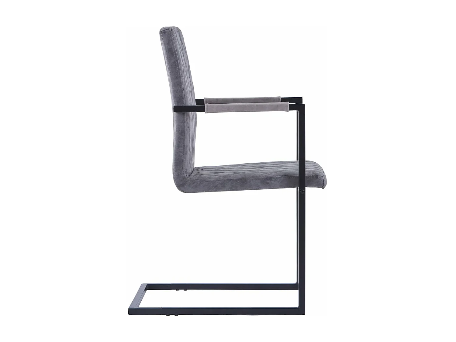 Sillas de comedor voladizas 2 unidades cuero sintético gris oscuro