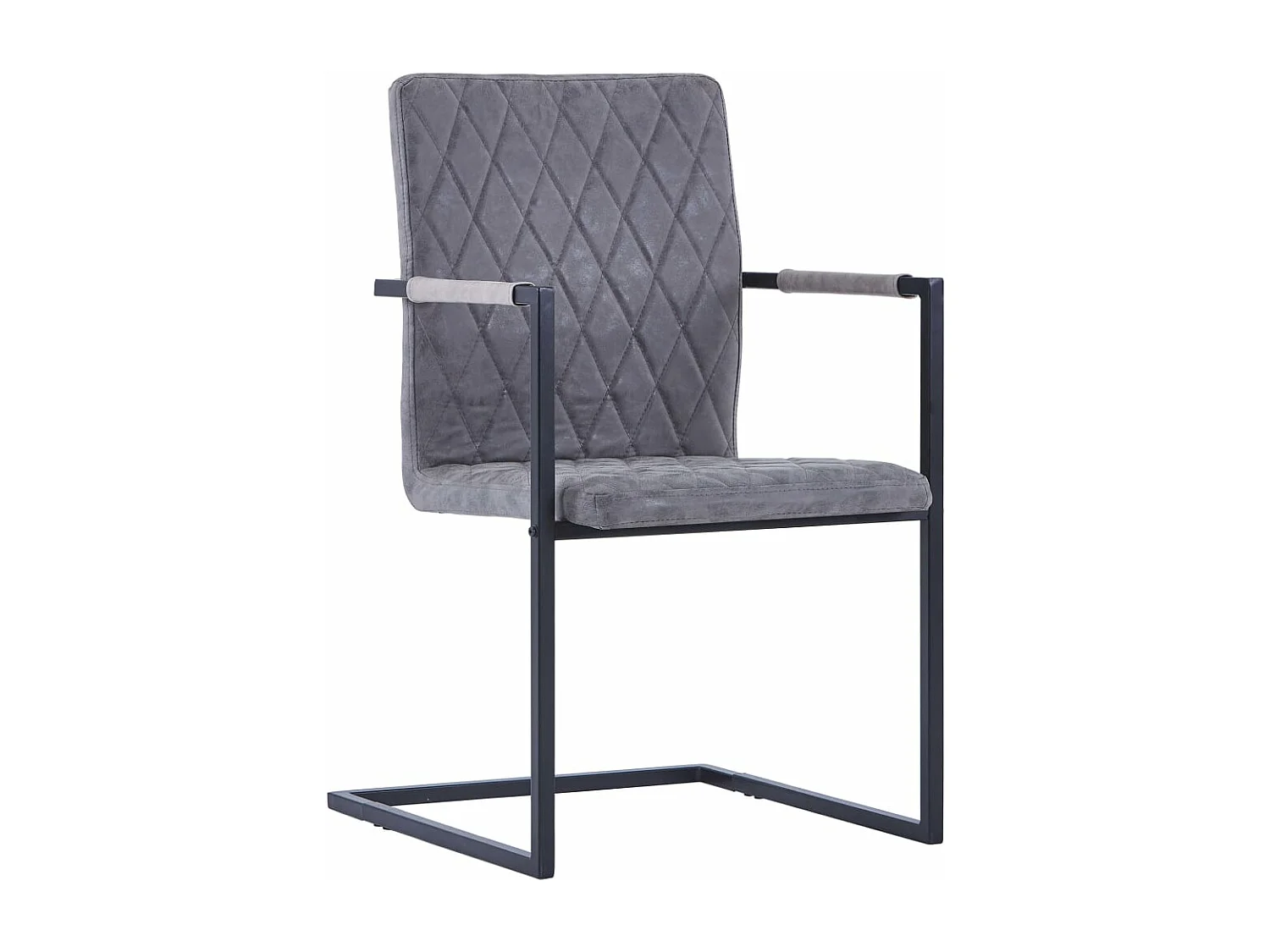 Chaises à manger cantilever lot de 2 gris foncé similicuir