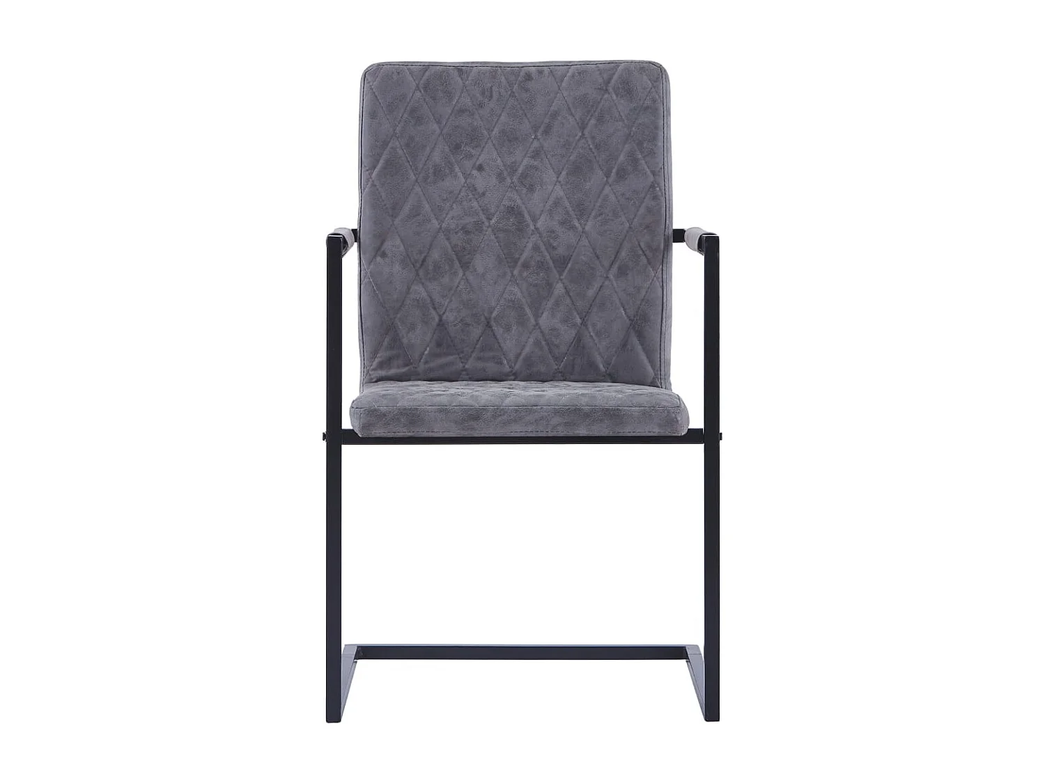 Chaises à manger cantilever lot de 2 gris foncé similicuir