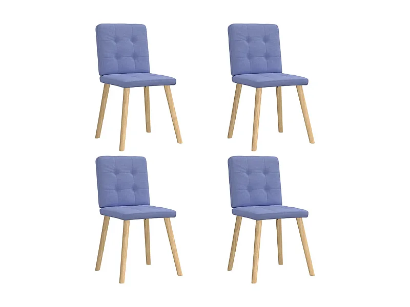 Chaises à manger lot de 4 bleu jean tissu