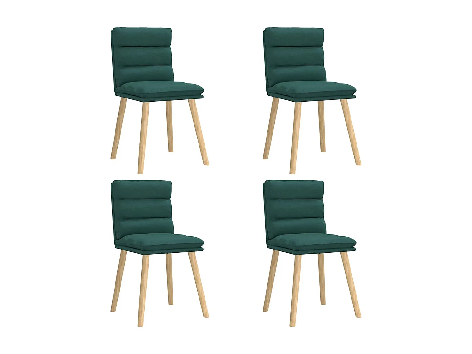 Chaises à manger lot de 4 vert foncé tissu