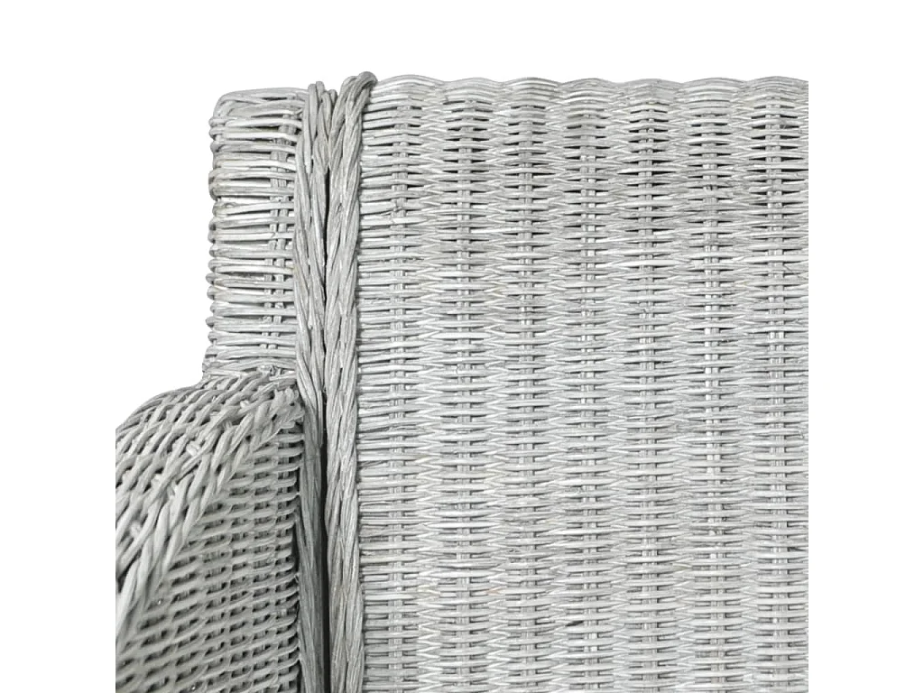 Chaises à manger avec coussins lot de 2 gris rotin naturel