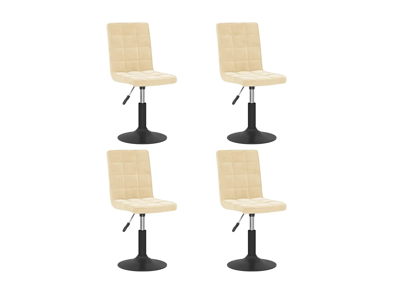 Sillas de comedor giratorias 4 unidades terciopelo crema