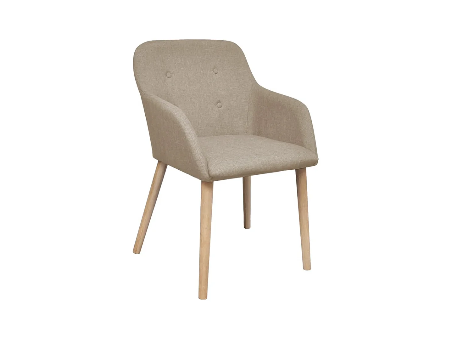 Chaises à manger lot de 4 beige tissu et chêne massif