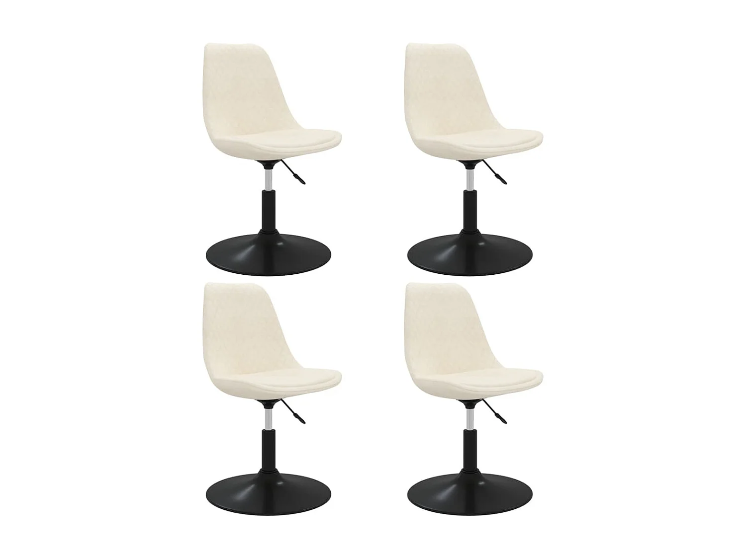 Chaises à dîner pivotantes 4 pièces Crème Velours