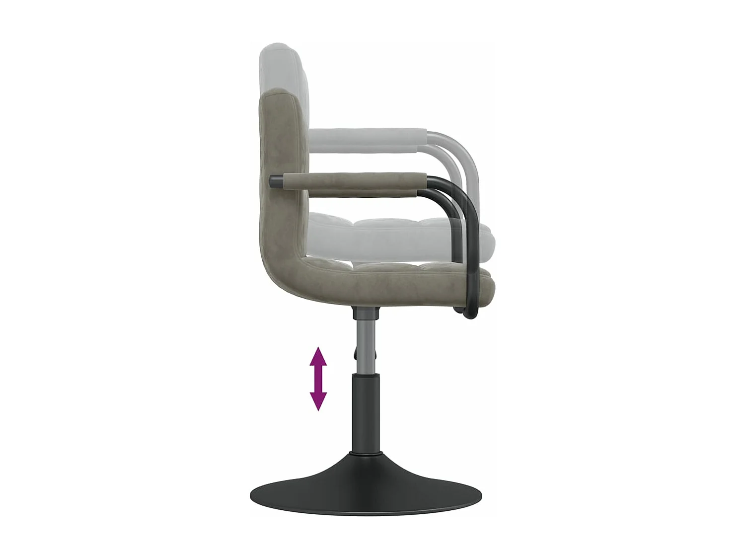 Chaises pivotantes à manger lot de 4 gris clair velours