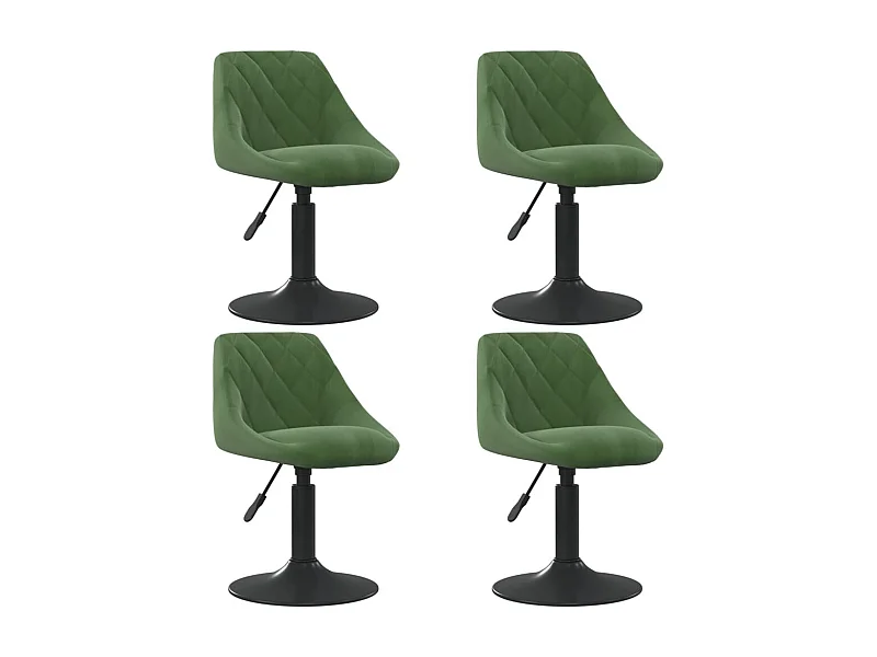 Chaises pivotantes à manger lot de 4 vert foncé velours