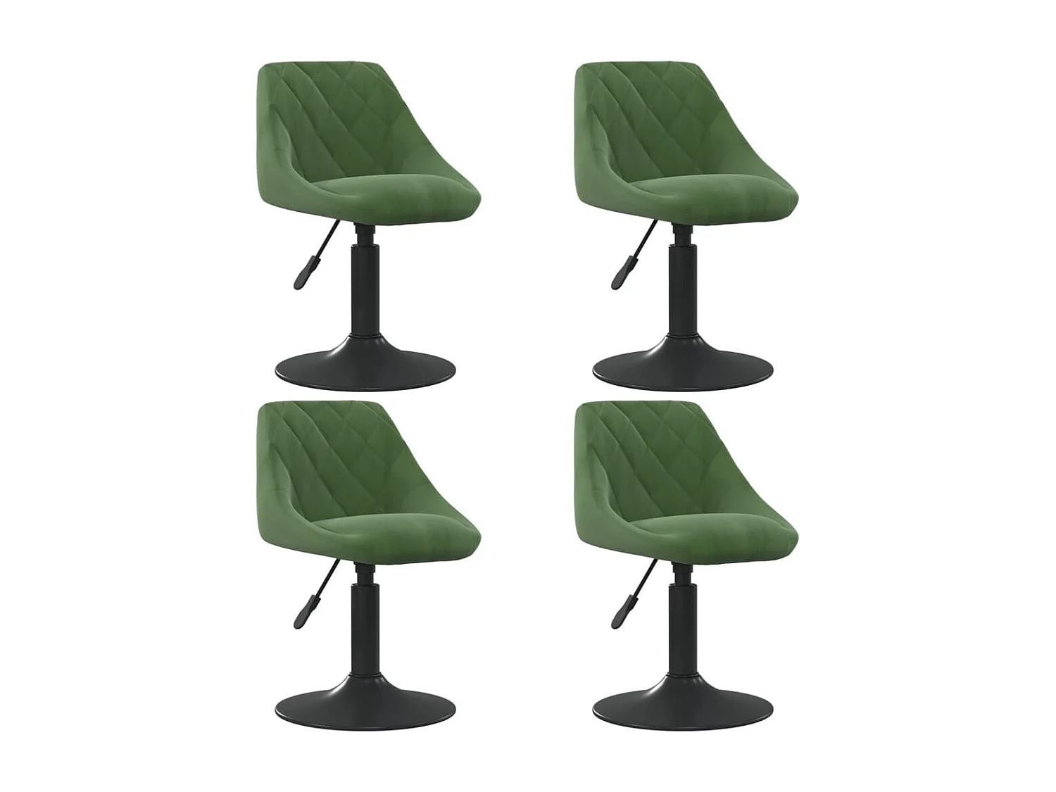 Chaises pivotantes à manger lot de 4 vert foncé velours