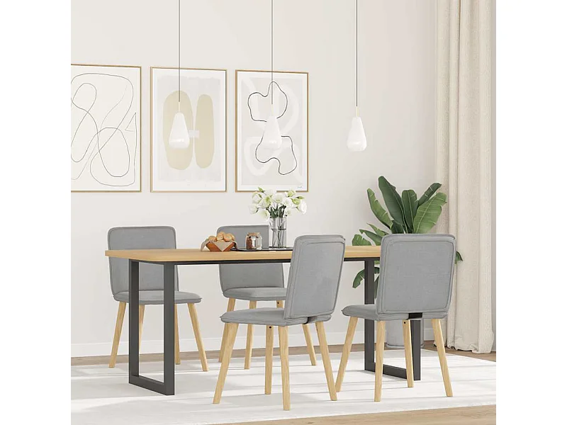 Chaises à manger lot de 4 gris nuage tissu
