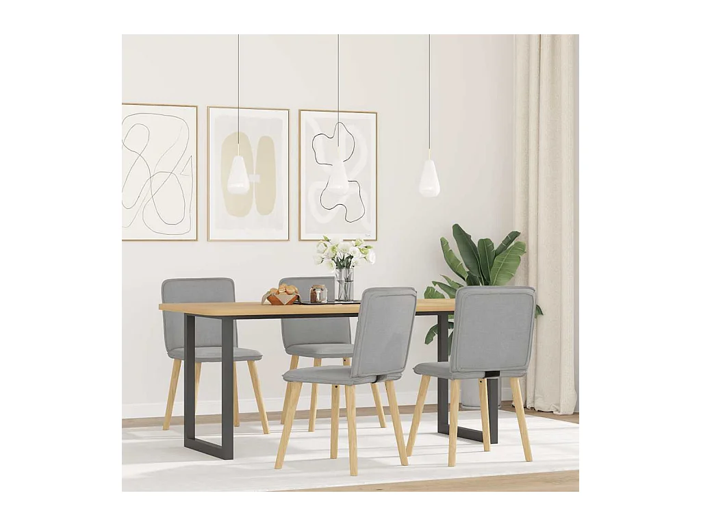 Eetkamerstoelen 4 stukkenstof wolk grijs