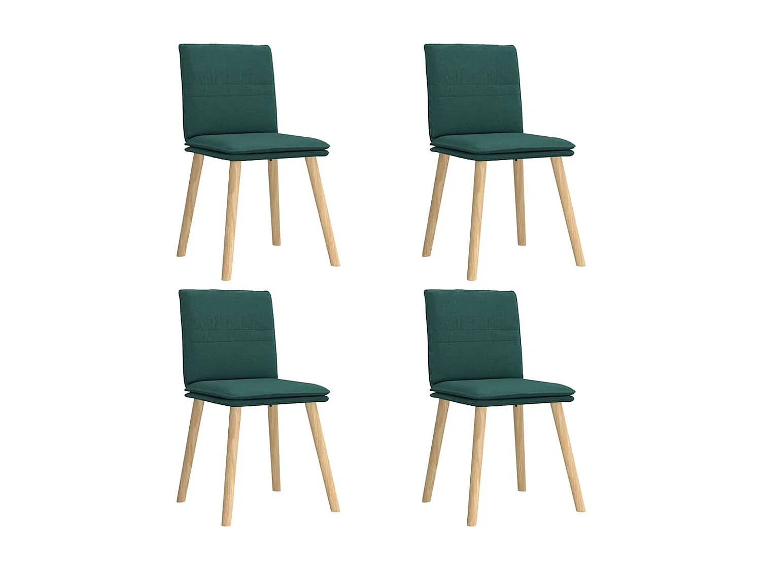 Chaises à manger lot de 4 vert foncé tissu