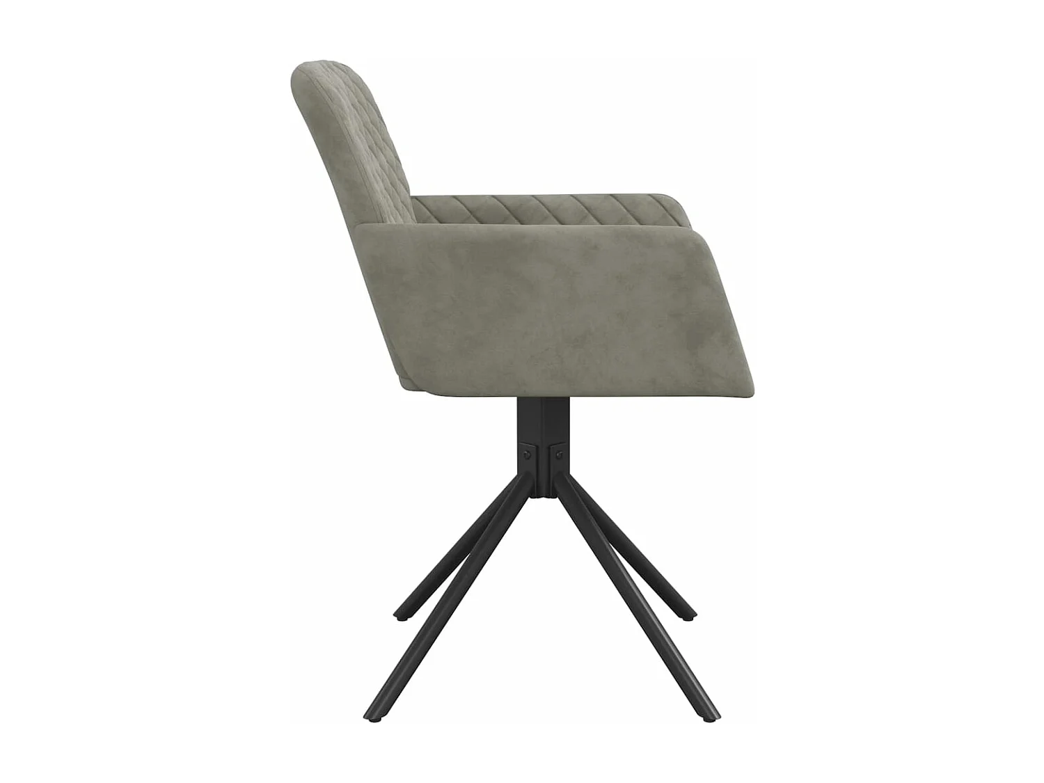 Chaises pivotantes à manger lot de 2 Gris clair Velours