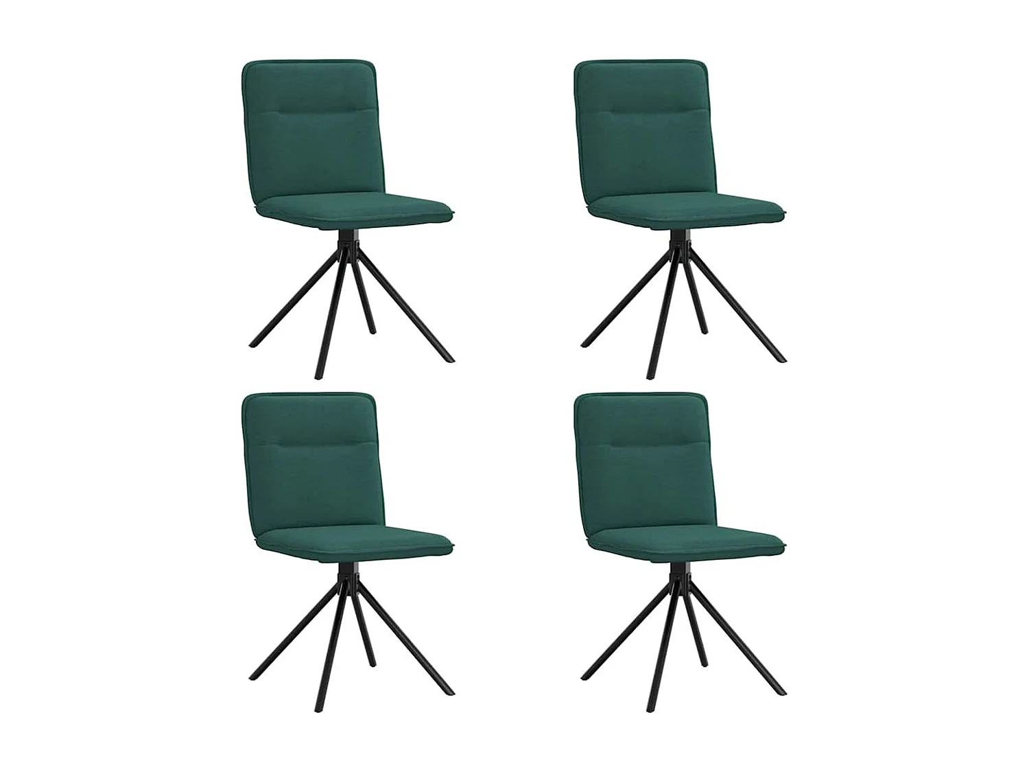 Chaises à manger lot de 4 vert foncé tissu