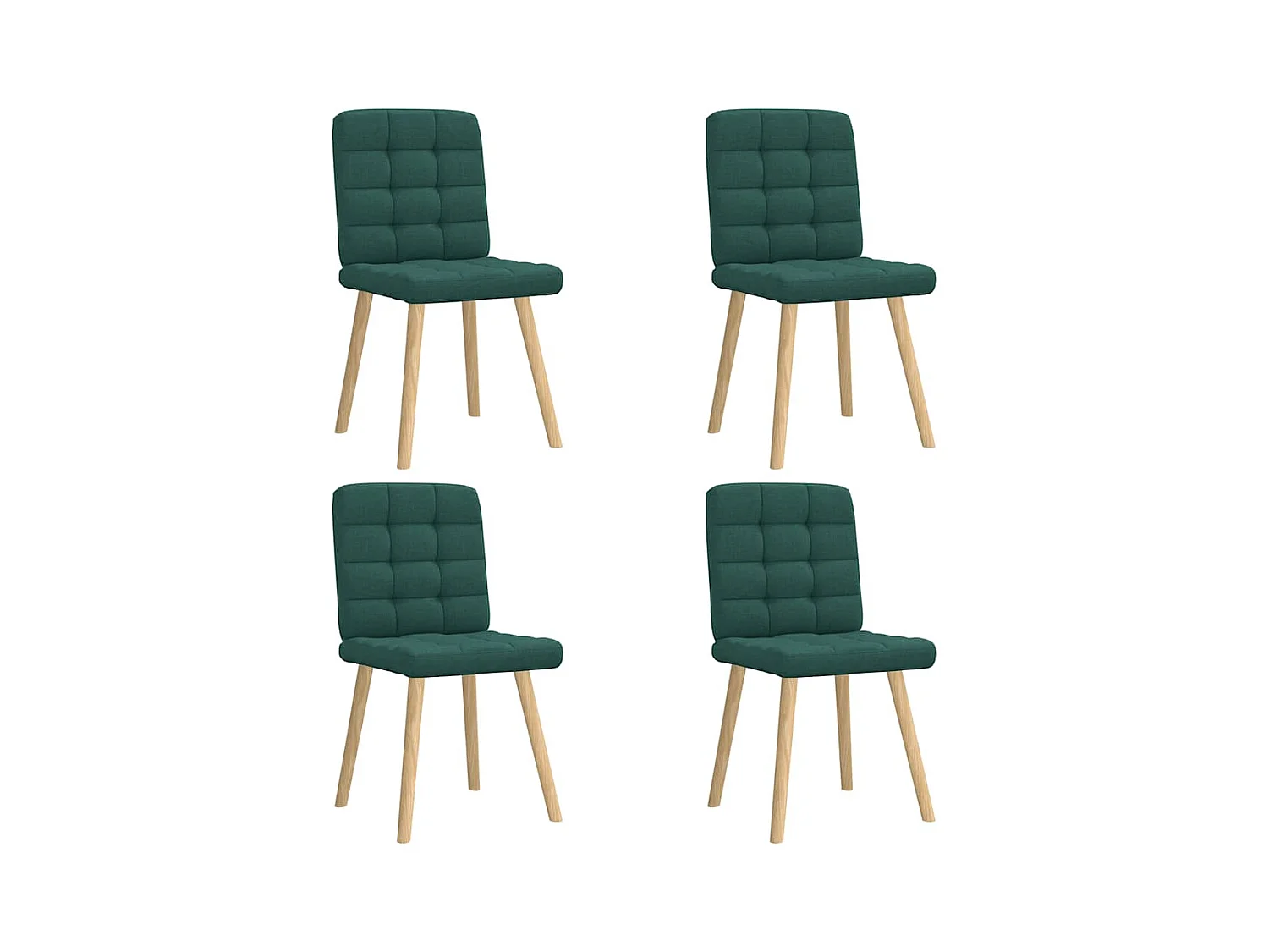 Chaises à manger lot de 4 vert foncé tissu
