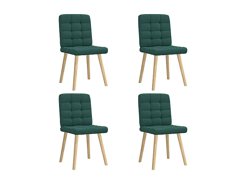 Chaises à manger lot de 4 vert foncé tissu