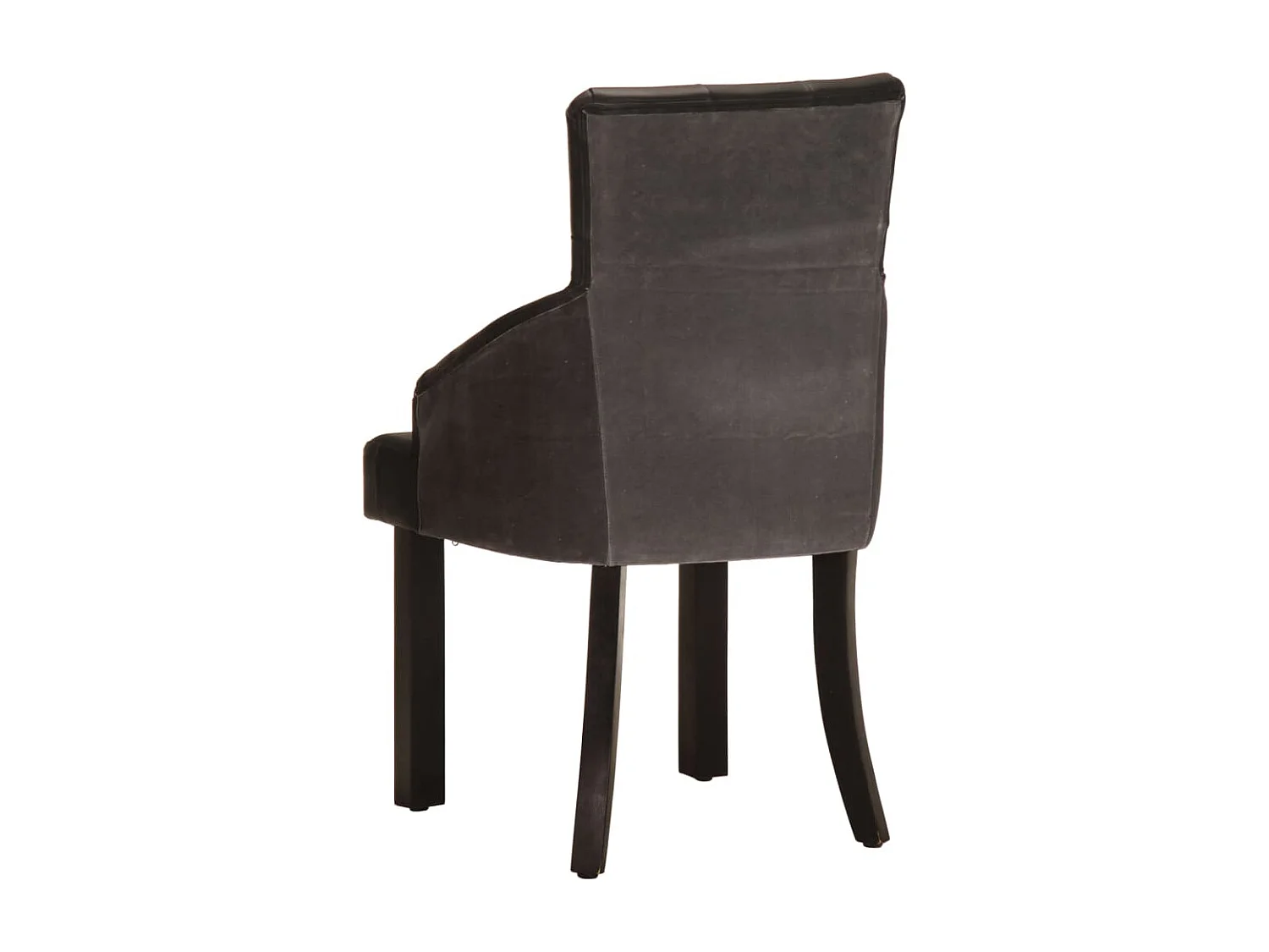 Eetkamerstoelen 2 st echt geitenleer zwart