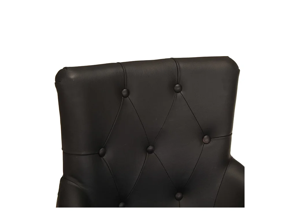 Chaises à manger lot de 2 noir cuir de chèvre véritable
