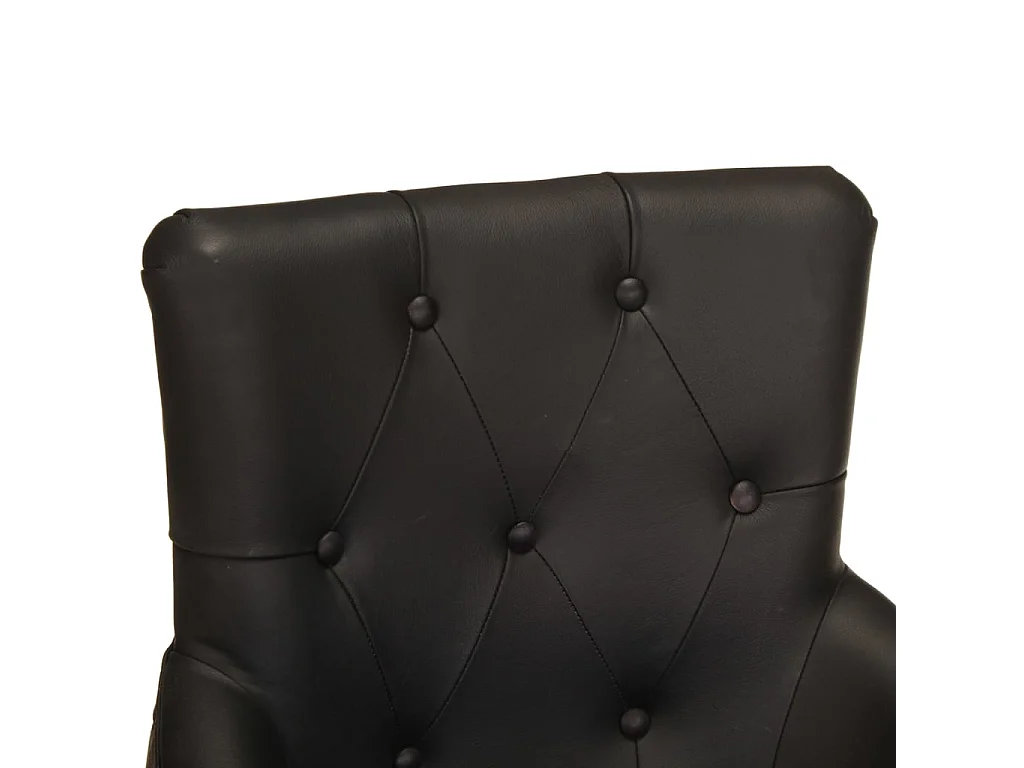 Chaises à manger lot de 2 noir cuir de chèvre véritable