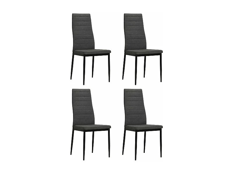Chaises à manger lot de 4 gris foncé tissu