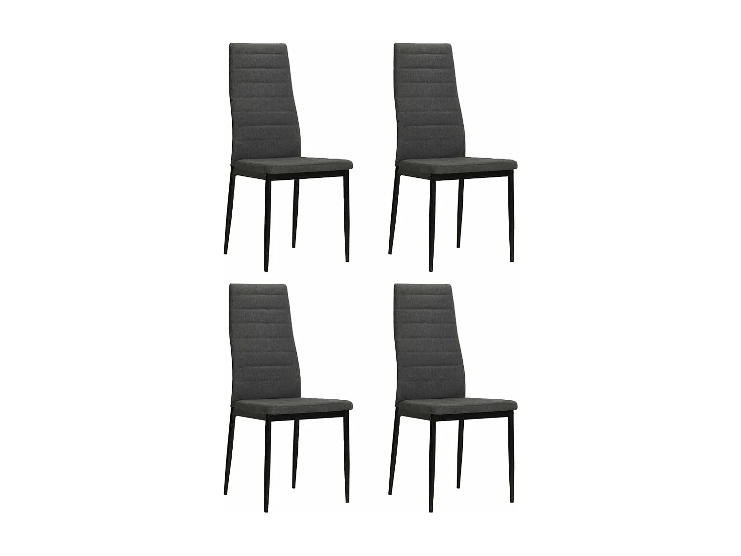 Chaises à manger lot de 4 gris foncé tissu