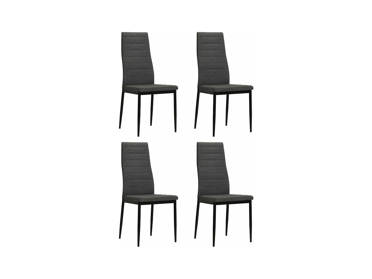Chaises à manger lot de 4 gris foncé tissu